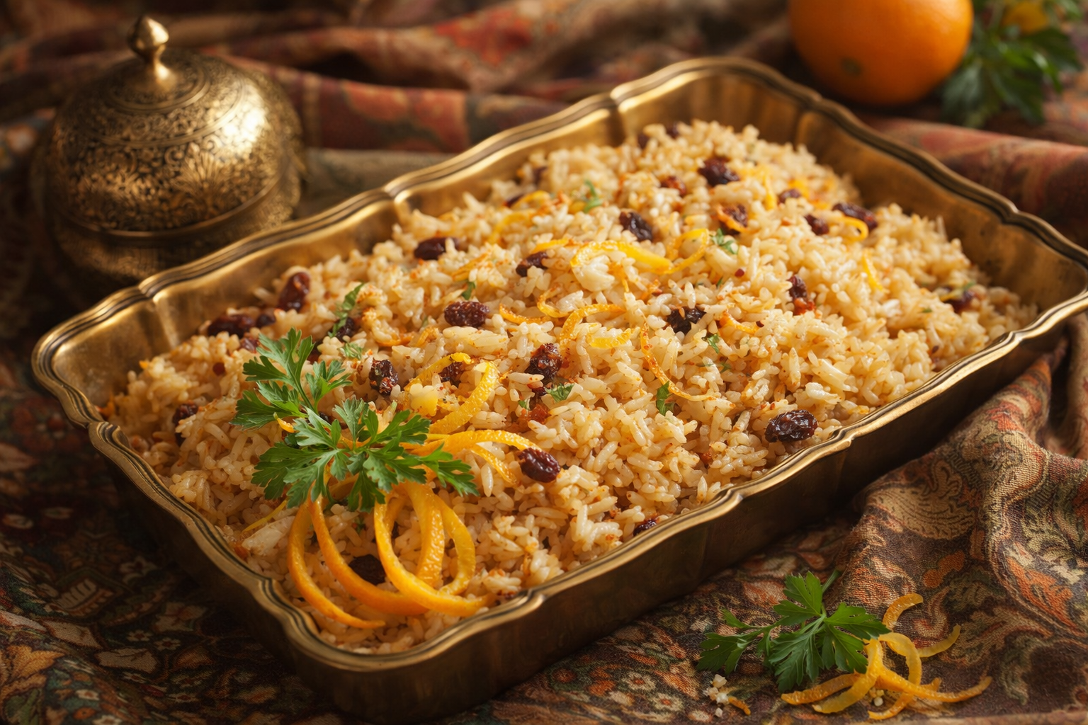 Découvrez une recette savoureuse de pilaf à la noix de coco avec raisins secs et zestes d’orange. Facile, parfumée et idéale pour impressionner vos invités.